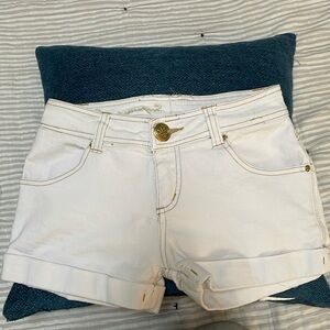 White Denim stretch Two Percent Shorts
